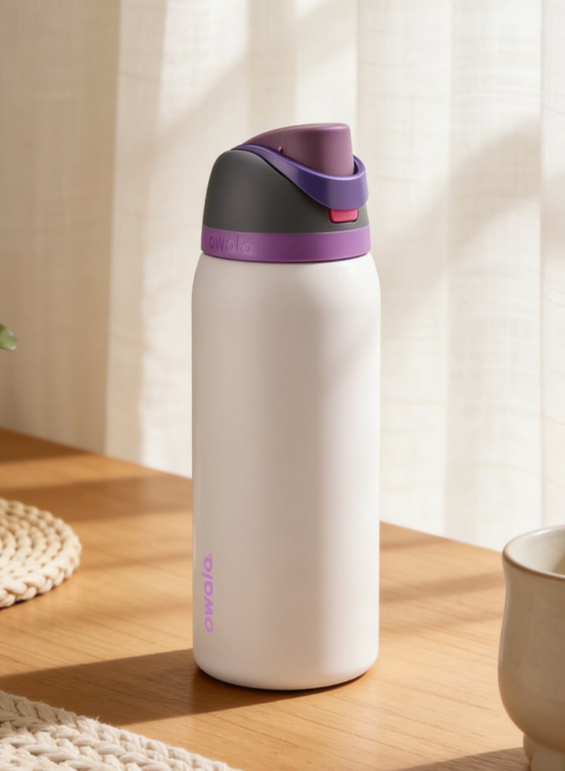 Owala Insulated Stainless Steel Water Bottle with Straw for Sports and Travel, 32-Ounce Pink Purple 32 OZ - Image 1